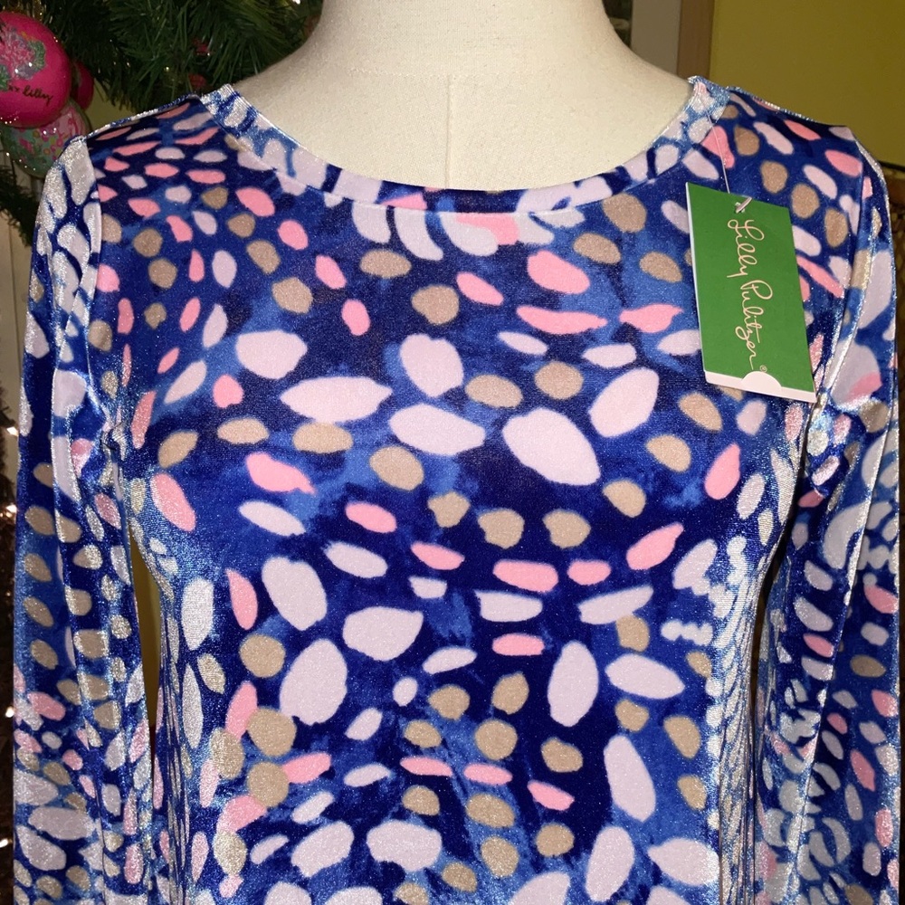 Lilly Pulitzer Olive Velour Dress Sparkling Grotto Size XXS ,XS - Picture 15 of 16